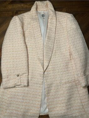 Anne Klein Honeycomb Women's Tweed Blazer - Classic Shawl Collar